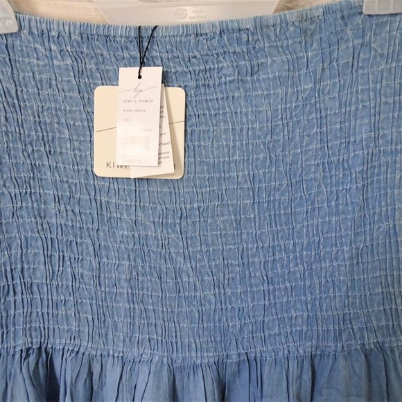 KIWI + PUNCH Fun Denim Strapless Fringed Dress - Picture 4 of 6